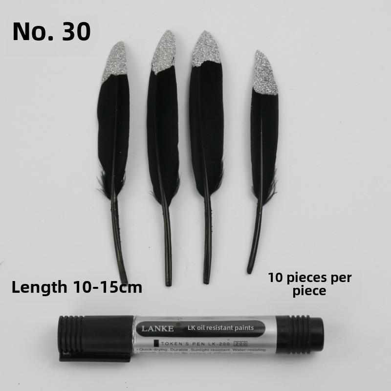 DIY Feather Jewelry Accessories: Large Floating Gold Feather, Small Straight Knife, Spray Gold Gradient Feather