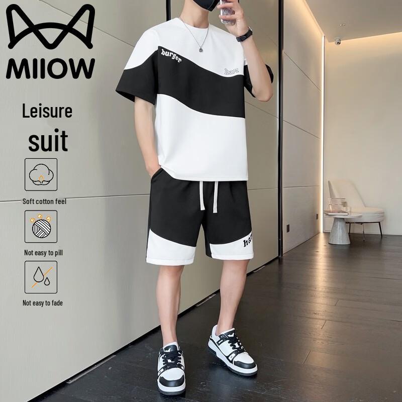 MiiOW Men's Summer Casual T-shirt & Shorts Set