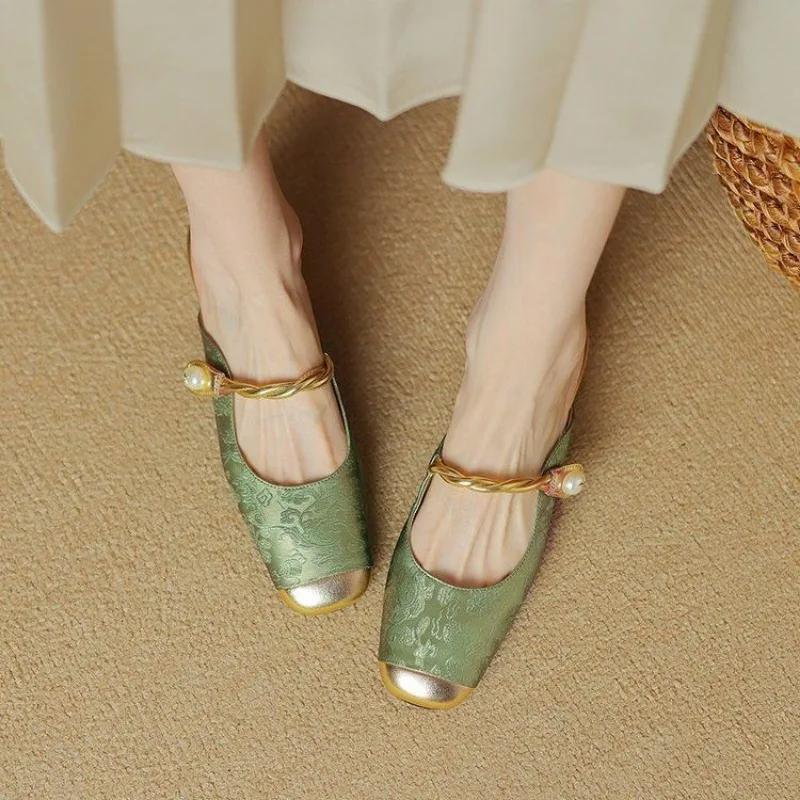 

Fashion Ladies Shoes Block Heel Thick Daily Vintage Women s Sandals Chunky Summer 2024 Comfortable Designer Shoe Luxury Comfort On Sale 40