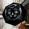 Starry Night Cat Moonlight Adventure Umbrella: Automatic Opening & Closing, Outdoor Travel Companion, Lightweight and Durable