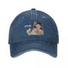 Retro Cat Sad Thumbs Trucker Hat Unisex Style Distressed Washed Snapback Cap Funny Crying Cat Outdoor Activities Caps Hat