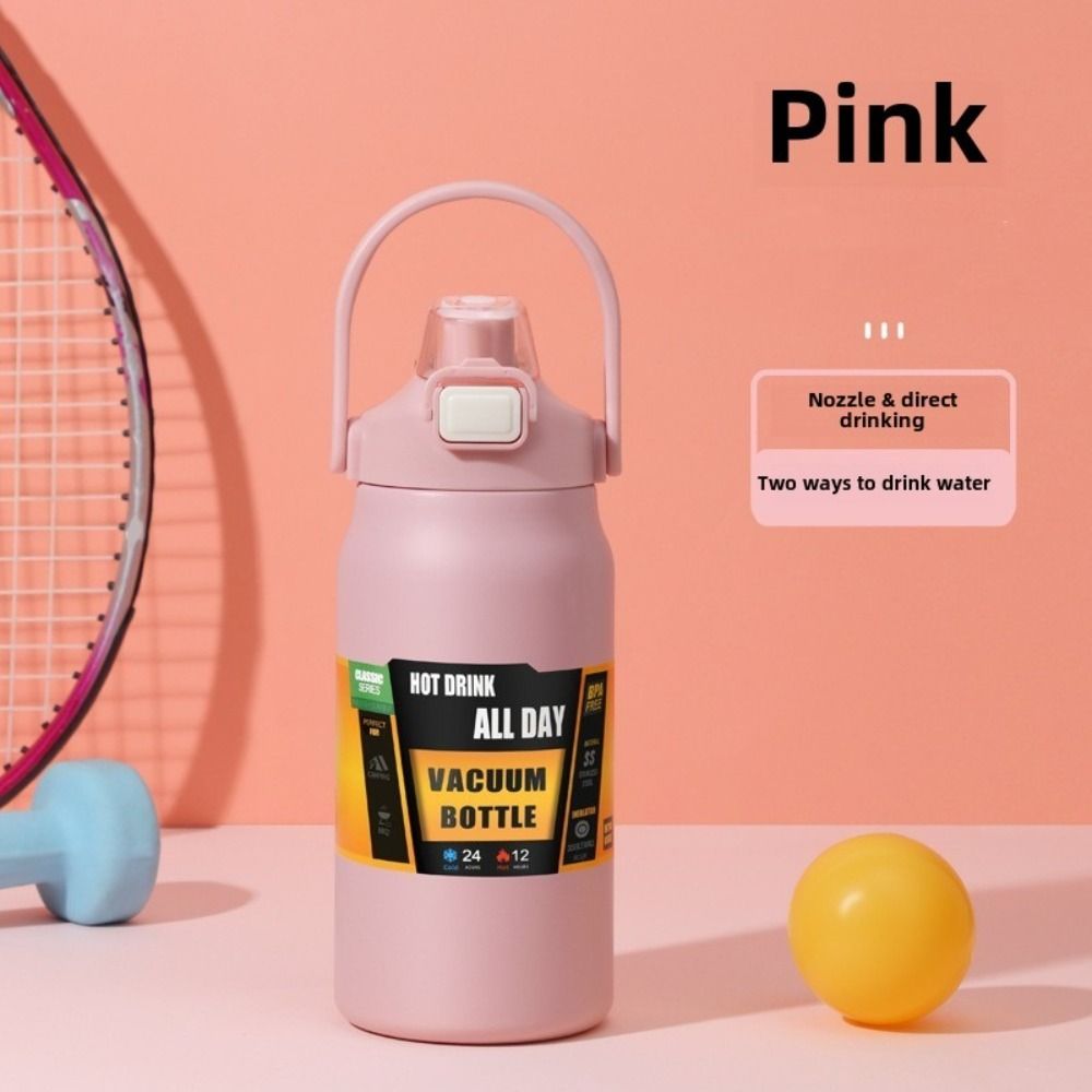 Termohrnek z nerezové oceli 304 s brčkem 2 v 1, kelímek na pití, kelímek na studenou vodu