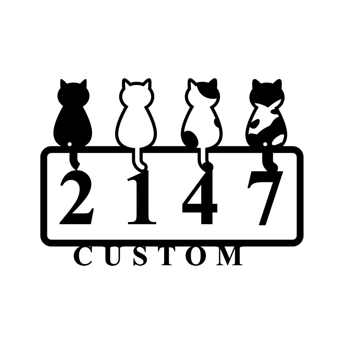 

Metal Sign Custom Cat Name Plate Personalized Kitten Wall Art Farmhouse Home Decor