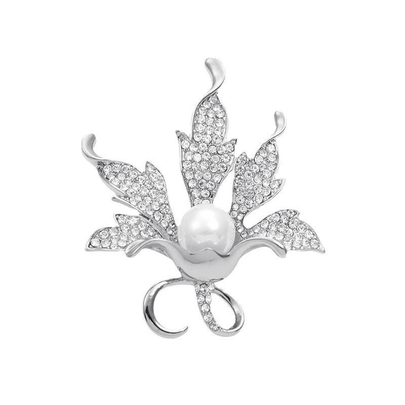 National Diamond Maple Leaf Brooch Women'S Personality Trendy Ins Pin Brooch Women'S Elegance Temperament Coat Button Accessories Suit