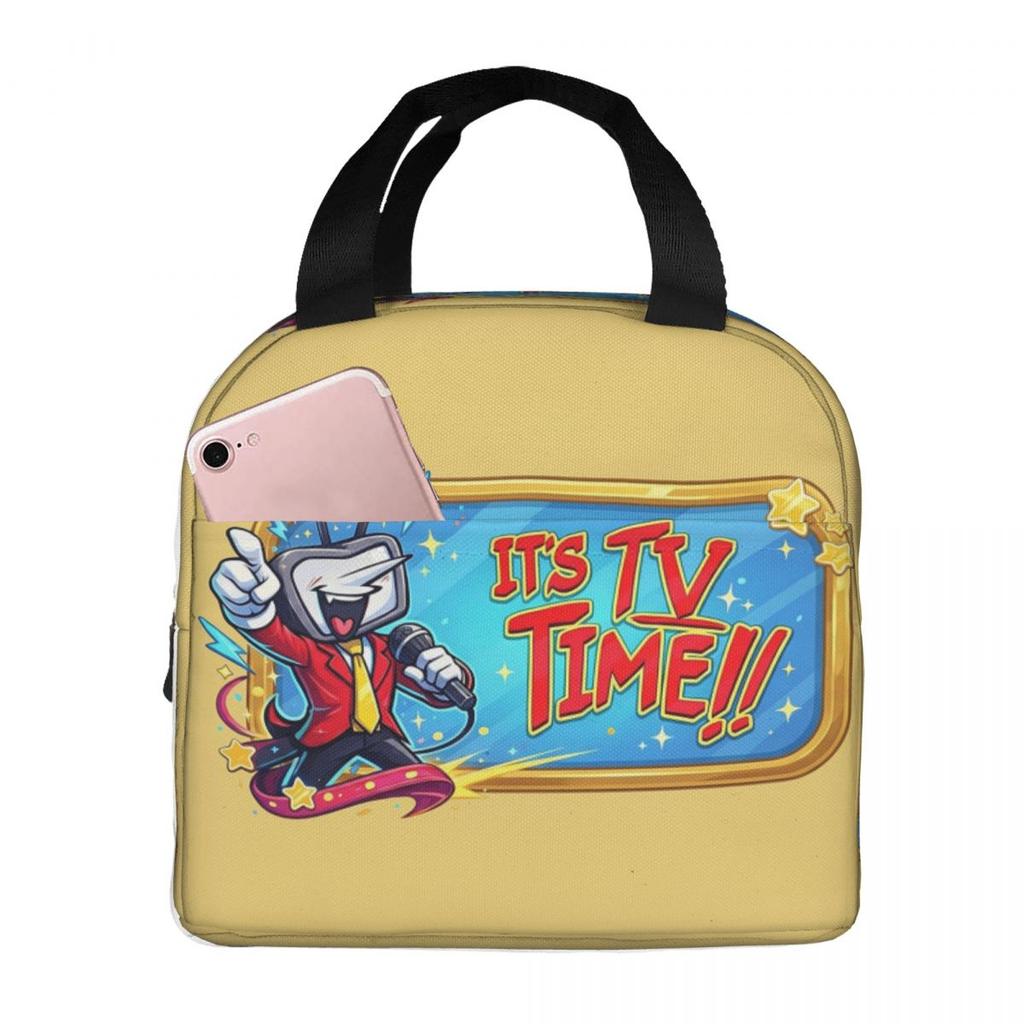 Deltarune Mr Tenna's TV Time Insulated Lunch Bag for Women Children Leakproof Food Boxes Thermal Lunch Box Tote