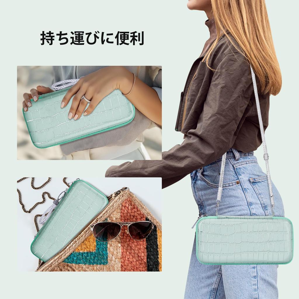 QearFunXD Switch Switch Storage Glass OLED Large Easy To for Crocodile Pattern Bag Case, Case, Set, Film, Compatible, Capacity, Shockproof,