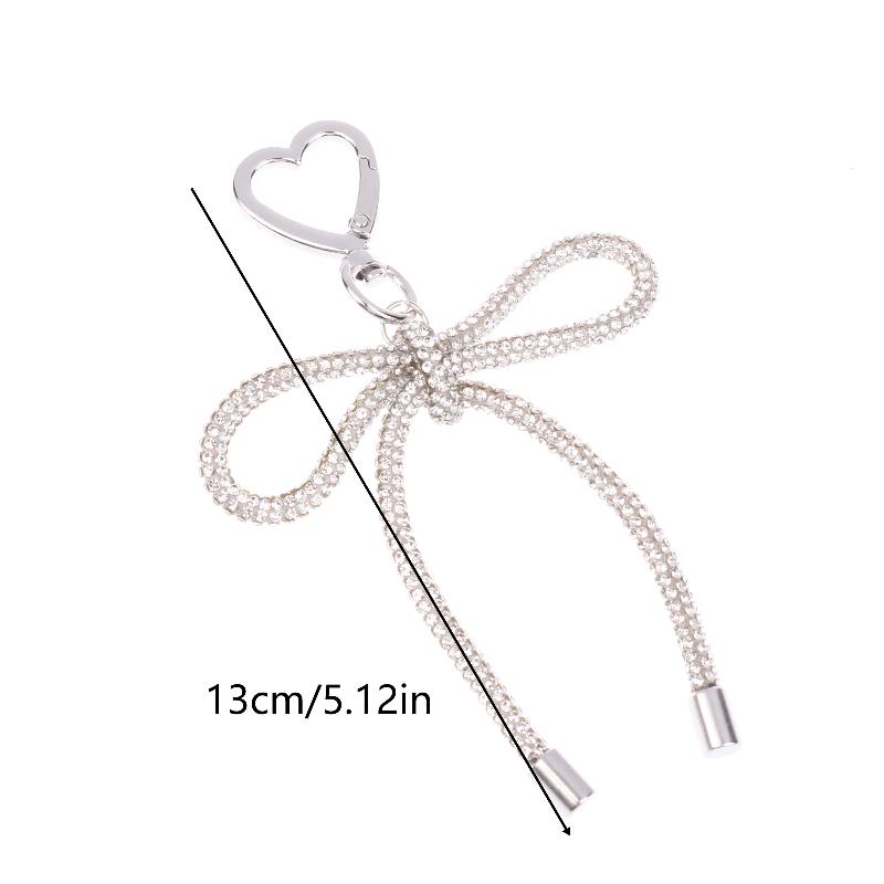 Luxury Sweet Shiny Bow Keychain Bowknot Keyring Bag Pendant Bags Key Hanging Decoration For Girls Gift