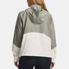 Under Armour Woven Full-Zip Color Block Hooded Jacket Women Jackets Grove-Green 1369889-504