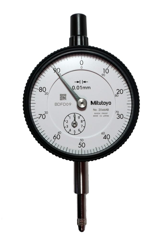 Mitutoyo Standard Dial Measuring Range No Continuous 2046AB Gauge, 10mm, Lugs, Scale,