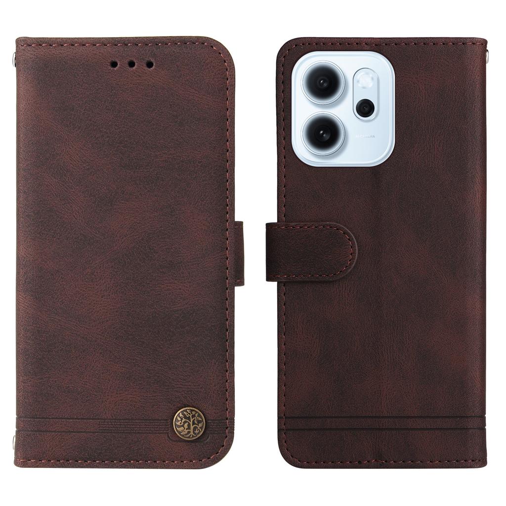 For Oppo Reno15 F 5G Leather Wallet Cases Skin Touch Phone Cover Stand with Strap