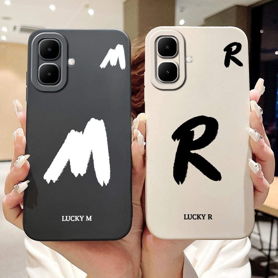 For Infinix Smart 10 2025 Lucky Initial Letter Phone Case For Infinix Smart10 Soft Silicone Shockproof Cases