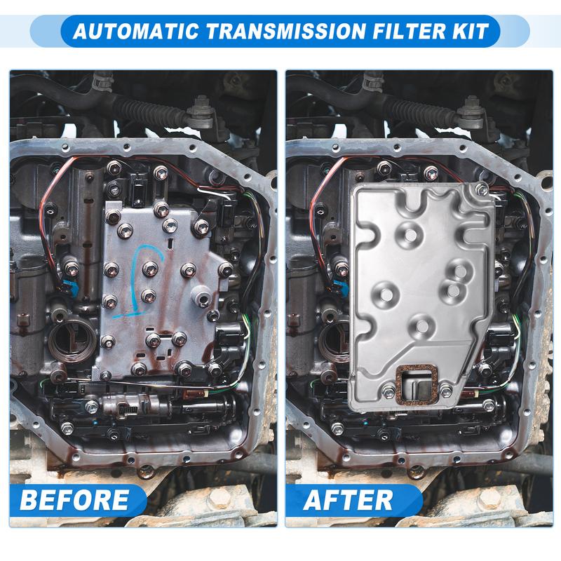 UXCELL A540 A540E Automatic Transmission Filter Kit CVT Oil Cooler Filter Oil Pan Gasket Kit Fit for Toyota Camry 1994-2003