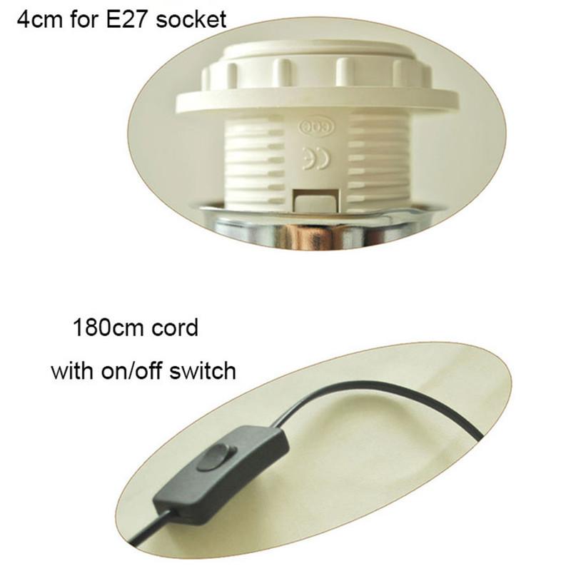 Circular Solid Wooden Base Holder with Cord on off switch for Table Lamp,Plug in E27 Lamp Bedside Lamp Holder for Home Lighting