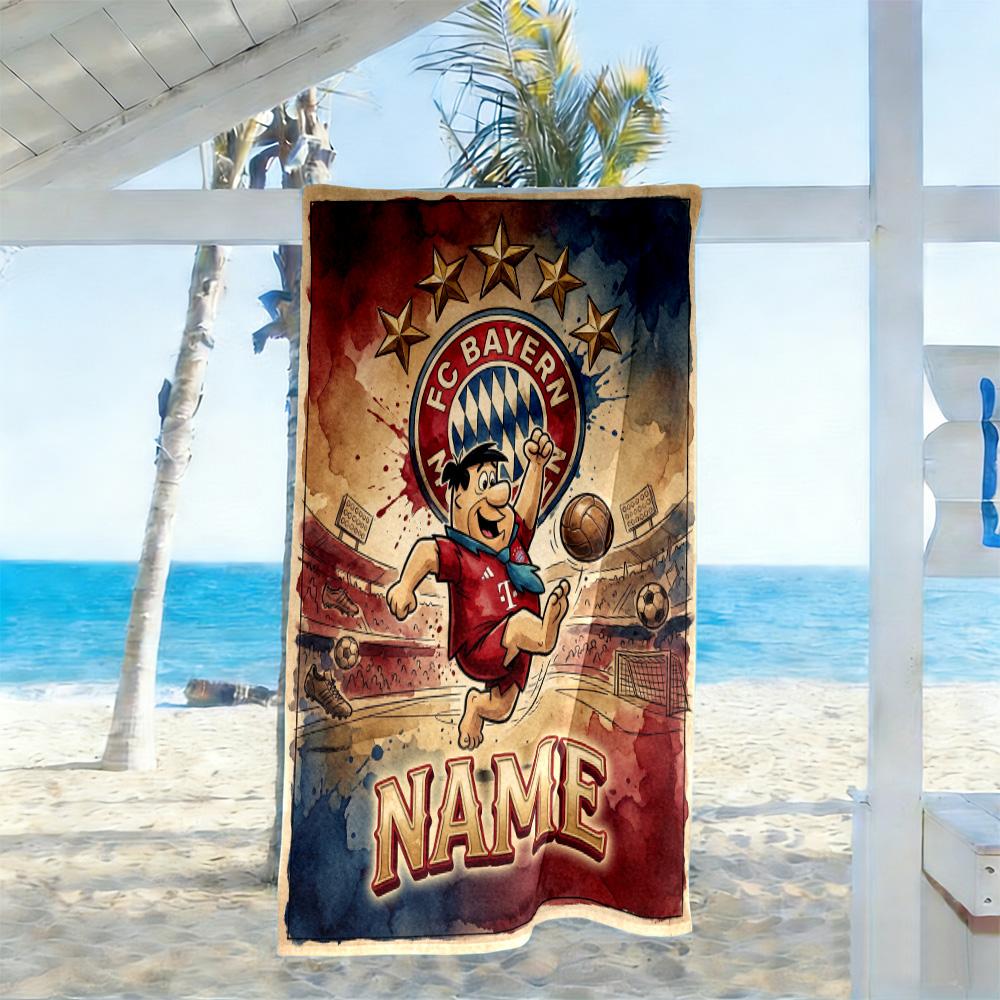 Bayern Celebration Moment Customizable Name Beach Towel High Absorbency & Quick-Dry Perfect for Traveling Yoga Camping and Swimming