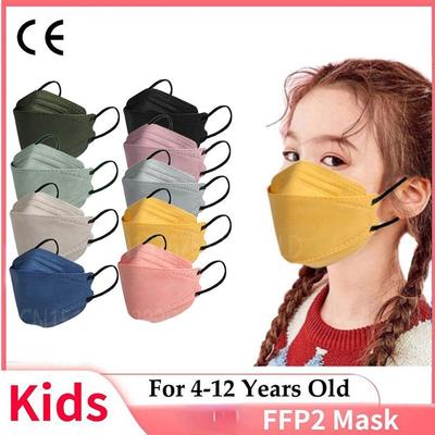 Fit 4-12 Years Old Children FFP2 Masks Morandi 4 Layers Korean Homologada Mascarillas FPP2 Niños Black Mask FFP2mask Kids
