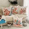 Christmas Gingerbread theme pillowcase home Bedroom Room living Room Sofa cushion cover Merry Christmas New Year Gift