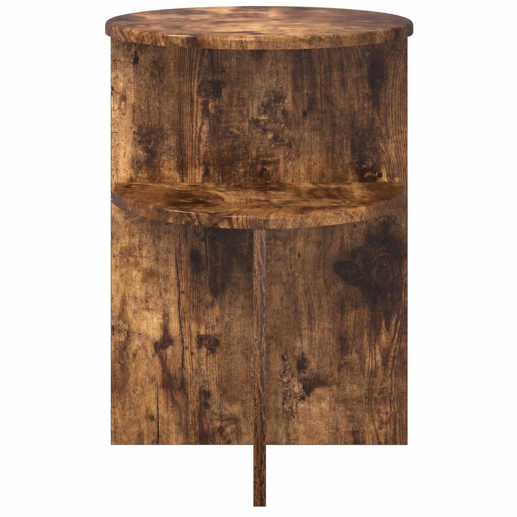 Side Table Smoked Oak Ø 39.5 x 55 cm Engineered Wood