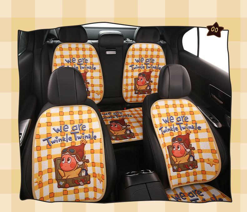 Cute Female Cartoon Car Seat Cushion for Xiaopeng MONA M03/P7/G6/G7/G3 - All Seasons