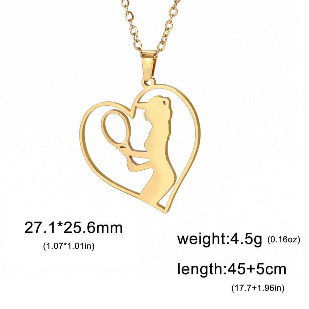Dancer Rhythmic Gymnastics Round Pendant Necklaces for Women Girls Stainless Steel Gymnast Yoga Necklace Sport Jewelry