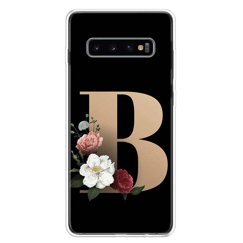 

26 Букв A-J Цветы Для Samsung Galaxy S25 S24 S23 S22 Ultra Чехол Для Телефона S21 Plus S20 FE S10 + S25Edge Fundas Чехол Galaxy S25 Samsung S22