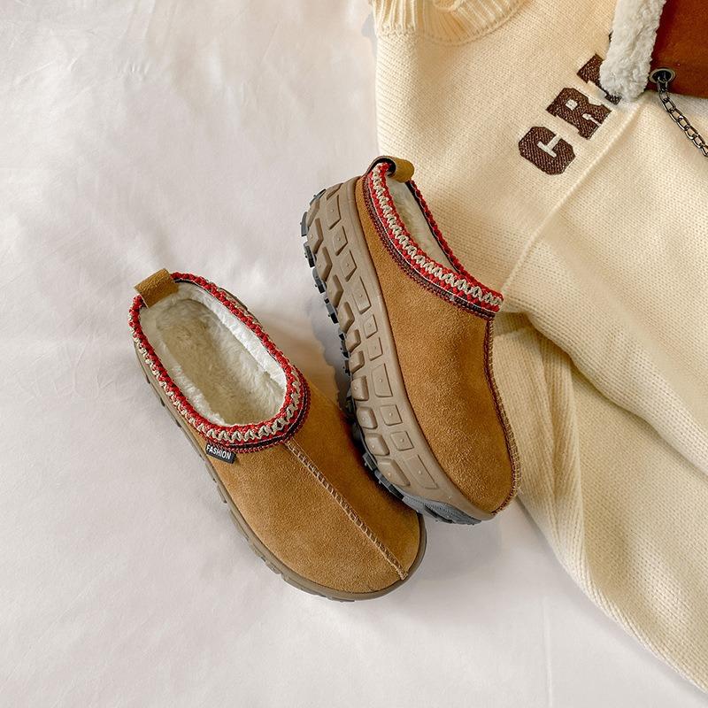 

Winter new tire platform leather casual women s shoes heightened non-slip bag head half support shoes 40