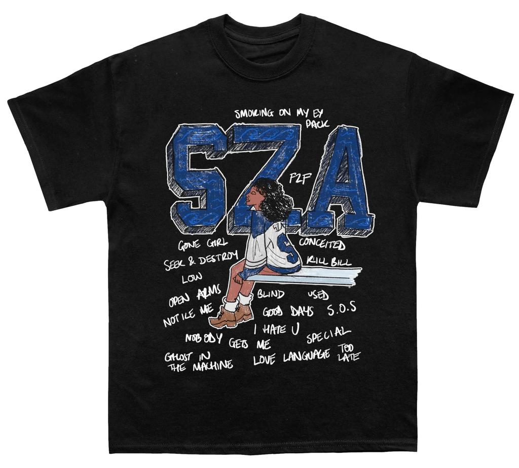 Hip Hop Streetwear T-shirt Men Women Oversized Loose Short Sleeves T-shirt Trendy Harajuku Y2k SZA Print Short Sleeves Top Tees