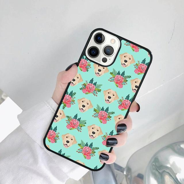 Cartoon Golden Retriever Dog Phone Case Cover For iPhone 17 Air 15 16 14 11 12 13 Pro MAX Plus Coque