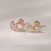 JEWNEL 14K Moon-shaped Cubic Piercing Earrings