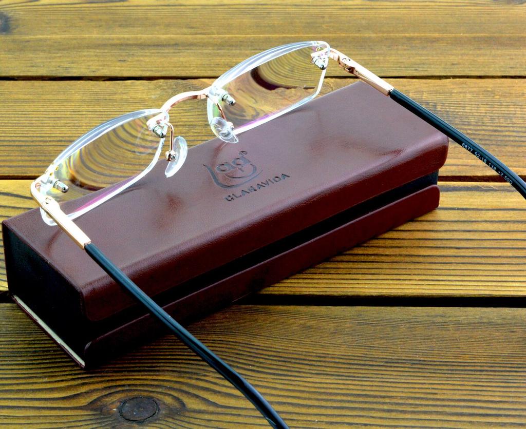 Men Rimless Luxury with Pu Case High Standard Reading Glasses +1 +1.5 +2 +2.5 +3 +3.5 +4