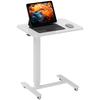 Height Adjustable Standing Desk With 4 Wheels C Shape 65 Cm X 48 Cm X 73 110 Cm White