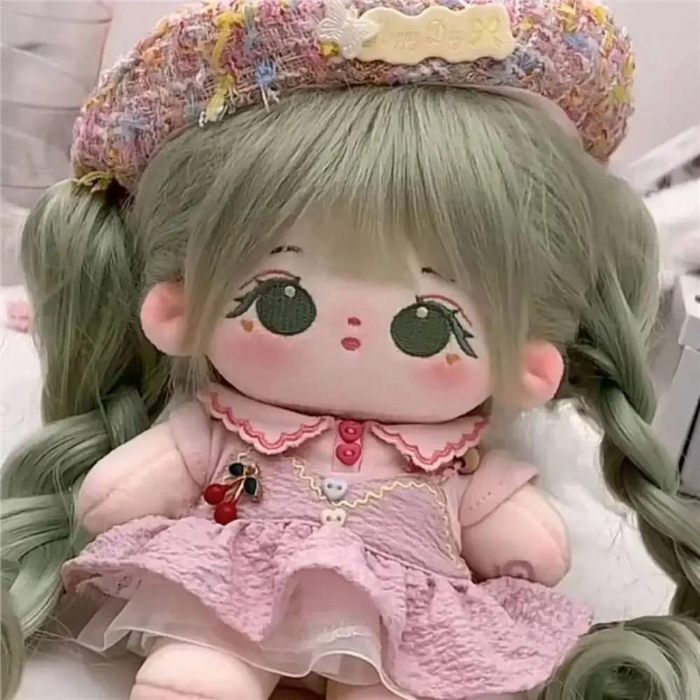 20Cm Change Clothes  Toy Cute Sweet Girl Birthday Kawaii Sweet Girl White Fried Hair  Stuffed Doll Body Gift Dolls