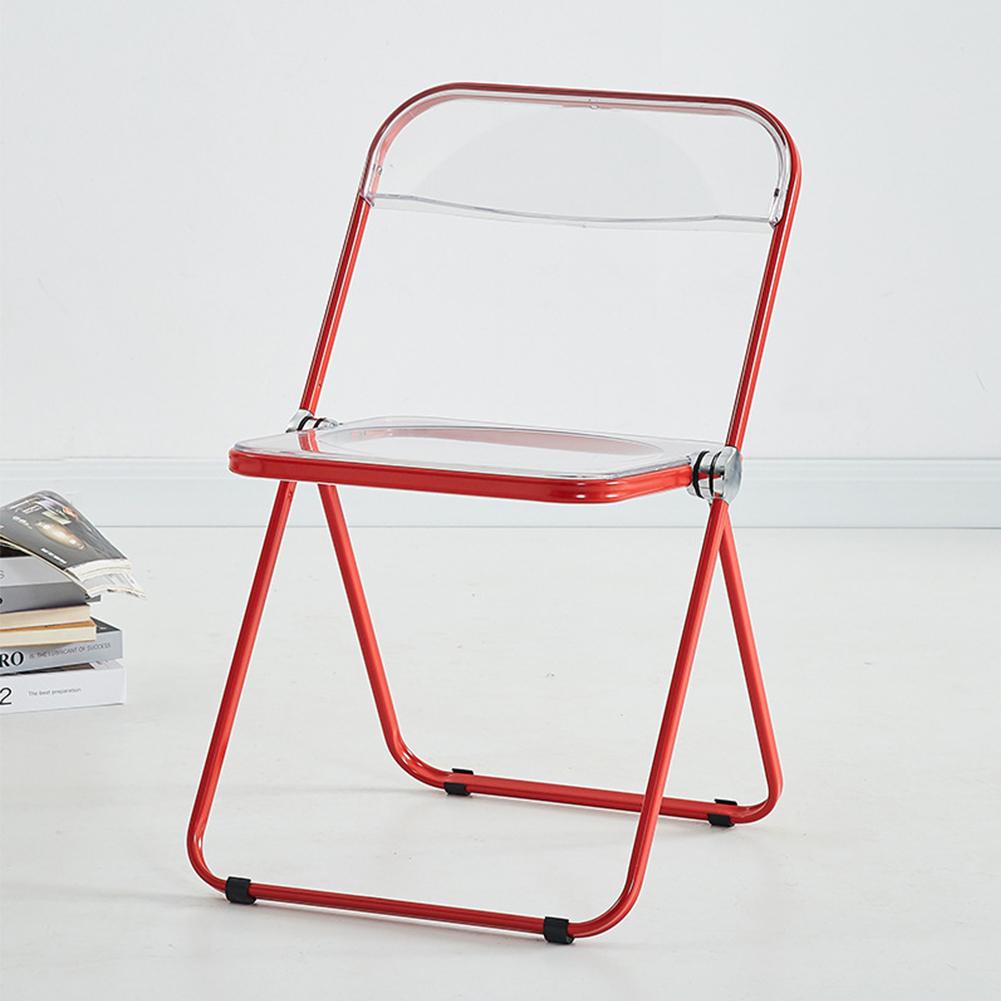 Transparent Folding Chairs Acrylic Stackable Clear Dining Chairs Living Room Seat for Living Room Office Waiting Room