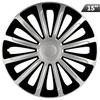 Trend Hubcaps Silver / Black 15", 4 Pcs.