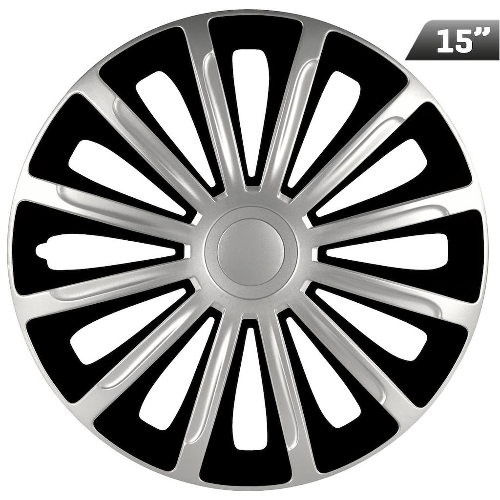 Trend Hubcaps Silver / Black 15", 4 Pcs.