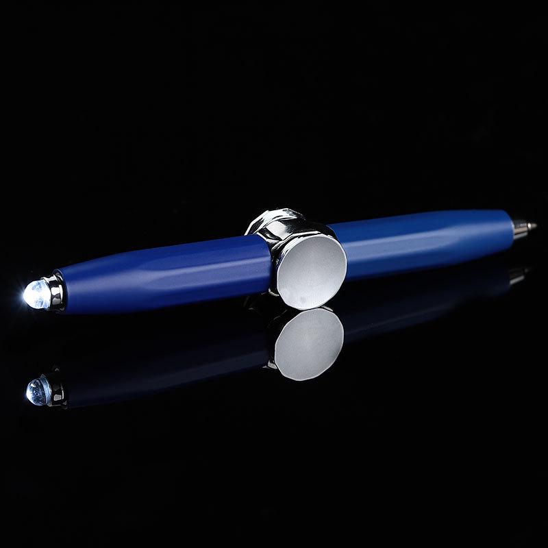 Creative Luminous Multifunction Spinner Pen with LED Light – Writable Decompression Ballpoint.