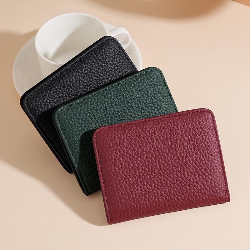 Leather Women's Wallet Simple Mini Women's Wallet Card Bag Zipper Small Coin Bag Change Bag