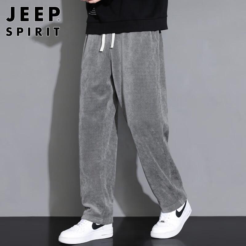 JEEP SPIRIT Men's Corduroy Straight-Leg Casual Pants