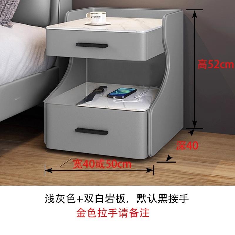 Smart Solid Wood Bedside Table,New Light Luxury Modern Style for 2025 Home Bedrooms,Compact Nightstand with Practical Storage