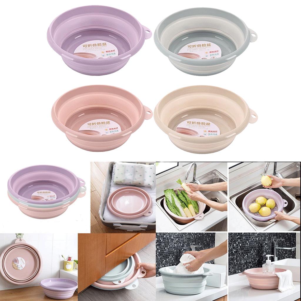 Foldable Bowl Strainer Bivouac Kitchen Sink Bowl, Portable BPA Collapsible Basin