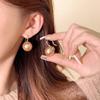 Domestic Shijia Pearl Champagne Gold High Heels Pearl Ear Hook Light Luxury Temperament Earrings Autumn And Winter Earrings