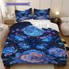 Flowers and Insects Pattern Bedding Quilt Set Quilt Cover Pillowcase Home Decoration Birthday Gift (1 * duvet cover + 2 * pillowcase, without core)