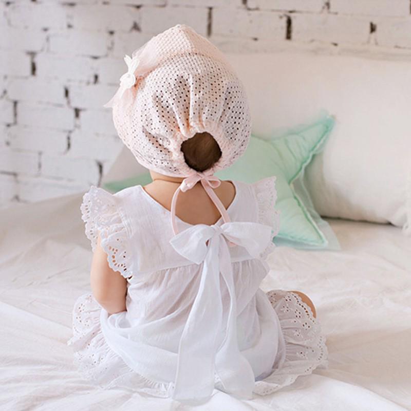 Cappello da Corte in Pizzo per Bambina Principessa Cappellino Estivo Traspirante per Neonati Cappellini da Pescatore Floreali per Neonato 0-1 anno Bambini Ragazze Oggetti di Scena per Foto