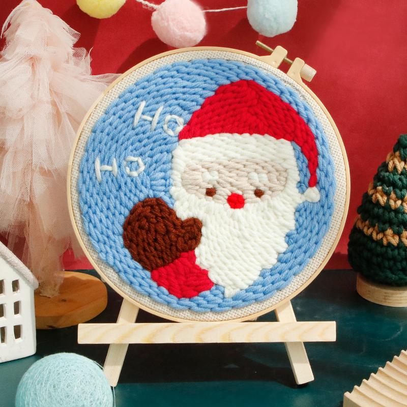 GATYZTORY DIY Punch Needle Kits for Beginners Cartoon with Hoop Punch Needle Embroidery Set Craft Yarn Painting Arts