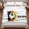 Germany National Football Team Printed Flannel Blanket Custom Name Text Soft Warm Throw For Bedroom Holiday Gift