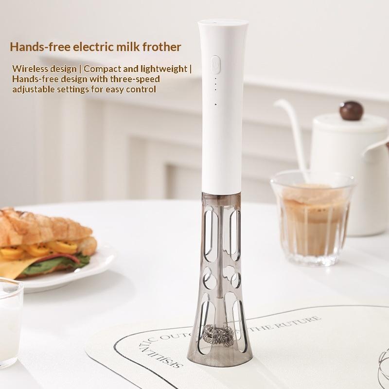 Milk Frother Machine Wireless Electric Mixer, Hands - Free 2 - In - 1 Whisk, 3 - Speed Rechargeable For Baking/Coffee Frothing