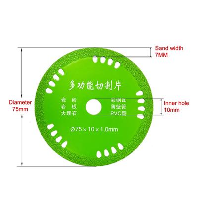 75Mm Glasschneidscheiben 3 Zoll 10Mm Diamant Marmor Sägeblätter Jade Weinflaschen Schleifen Schneiden Schleifscheiben Werkzeuge