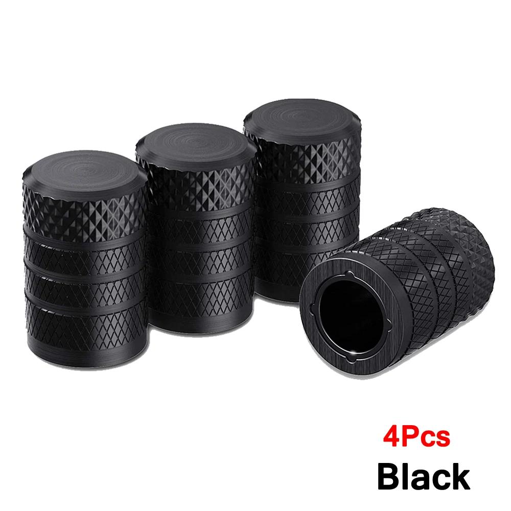 TQQTQQ 4/8/12Pcs Aluminum Tire Valve Cap, Corrosion Resistant, Universal Stem Covers for Cars Trucks Motorcycles SUVs and Bikes Black-4Pcs