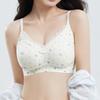 Women's French Floral Expansion Bra, Women's Gathering Sweet Lace Edge Without Steel Ring Bra