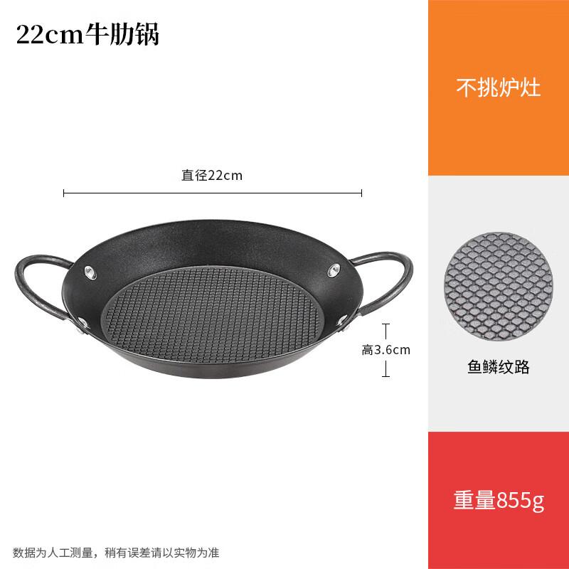Non-stick Flat Bottom Double Handle Steak Grill Pan