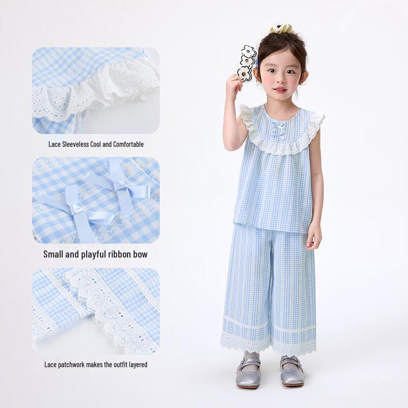 Little Inman Girls' Plaid Sleeveless Top & Pants Set
